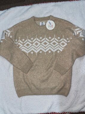 Little Sleepies Adult Size Neutral Fair Isle Sweater